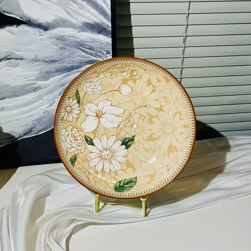 2Piece Ceramic Dinnerware Set with Floral Design