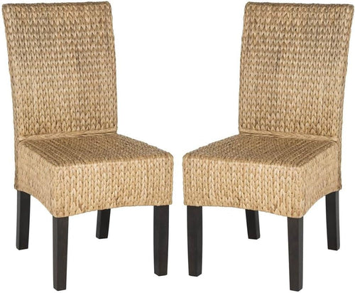 Home Collection Luz Natural Wicker Dining Chair (Set of 2), 18"