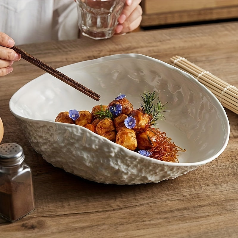 Elegant ShellShaped Ceramic Dish Ideal for Seafood