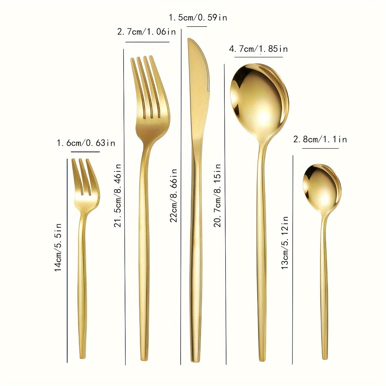 Luxurious 30Piece Gold Stainless Steel Cutlery Set