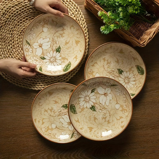 2Piece Ceramic Dinnerware Set with Floral Design