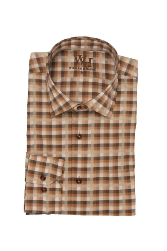 W&H Golf Men's Long Sleeve Button Up Sports Shirts - Red Gingham