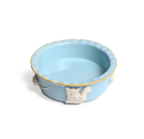 Elegant Stoneware Cat Bowl for Food and Water
