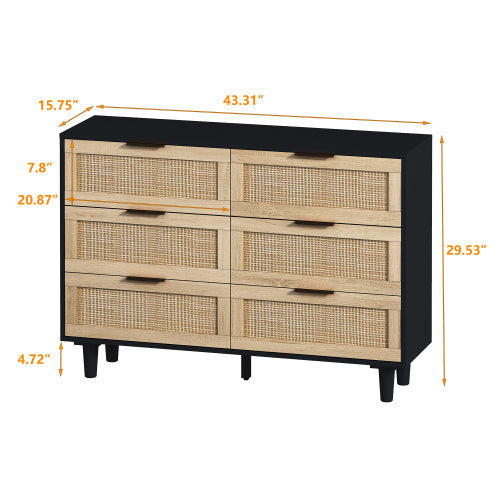 Drawers Rattan Storage Cabinet Rattan Drawer,for Bedroom,Living