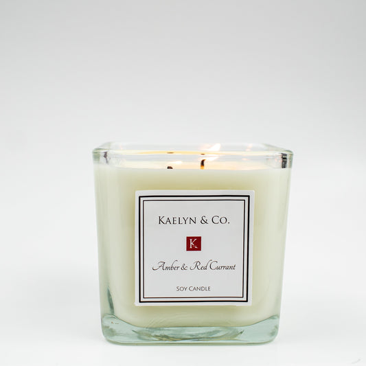 Amber & Red Currant Medium Cube Candle