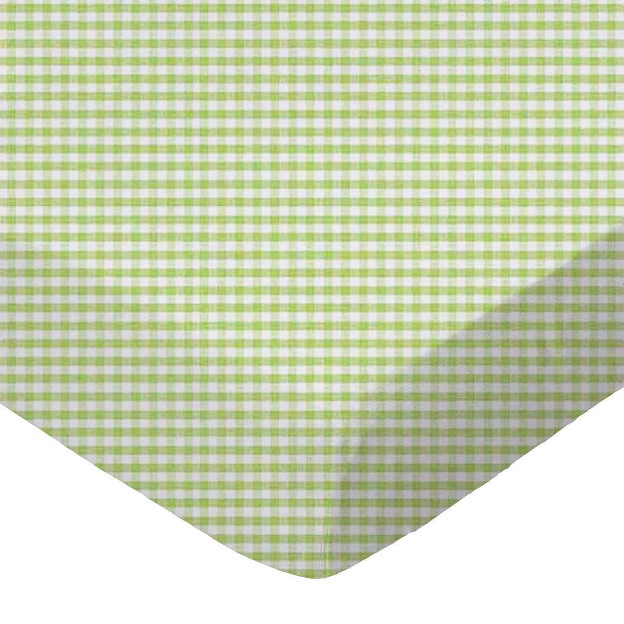 SheetWorld Fitted Youth Bed Sheet - 100% Cotton Jersey - Sage Gingham,