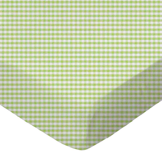 SheetWorld Fitted Youth Bed Sheet - 100% Cotton Jersey - Sage Gingham,