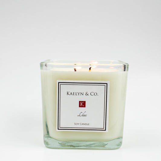 Lilac Medium Cube Candle
