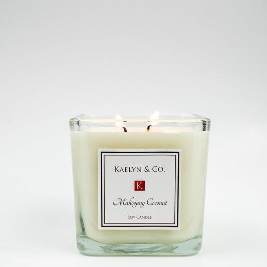 Mahogany Coconut Medium Cube Candle