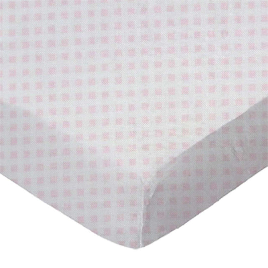 SheetWorld Fitted Cradle Sheet - 100% Cotton Jersey - Pink Gingham,