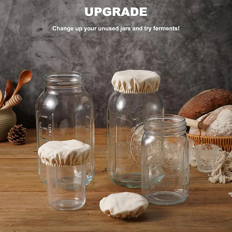 Elastic Cloth Jar Covers Reusable Cloth Covers for Sourdough Starter
