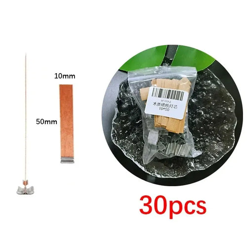 30pcs High Quality Wooden Candle Wick With Clip Base Craft Wicker