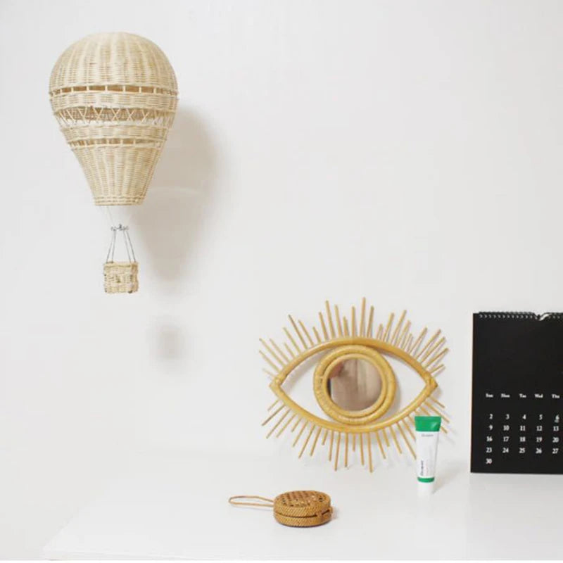 Rattan Hot Air Balloon Decor Hand-woven Wall Hanging Decor Handmade