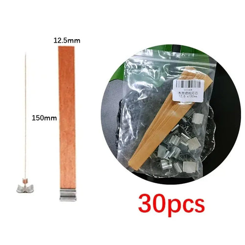 30pcs High Quality Wooden Candle Wick With Clip Base Craft Wicker