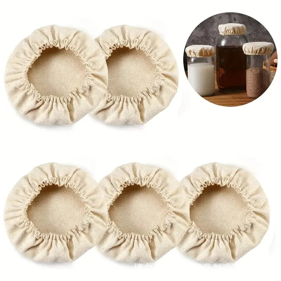 Elastic Cloth Jar Covers Reusable Cloth Covers for Sourdough Starter