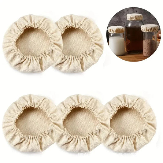 Elastic Cloth Jar Covers Reusable Cloth Covers for Sourdough Starter