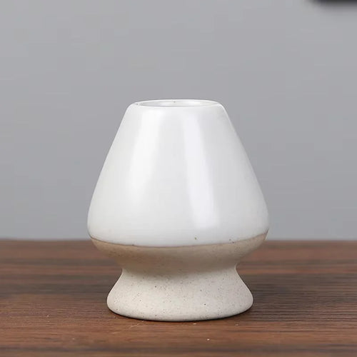 Japanese Ceramic Matcha Green Tea Chasen Holder Stand Bowl Bamboo
