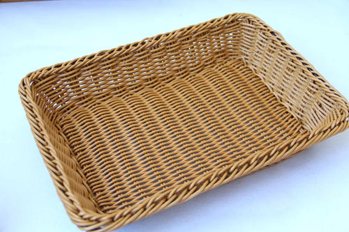 Hand-woven Imitation Rattan Wicker Basket Rectangular Storage Box