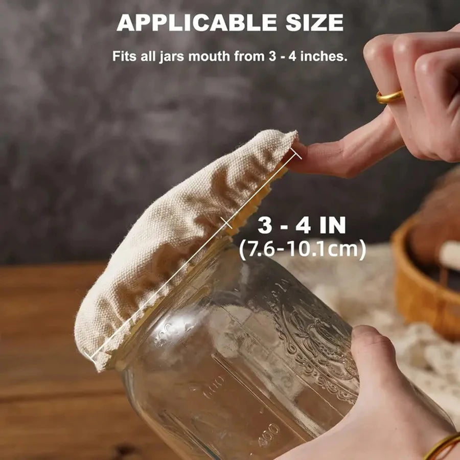 Elastic Cloth Jar Covers Reusable Cloth Covers for Sourdough Starter
