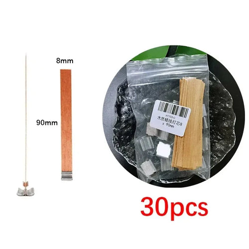 30pcs High Quality Wooden Candle Wick With Clip Base Craft Wicker