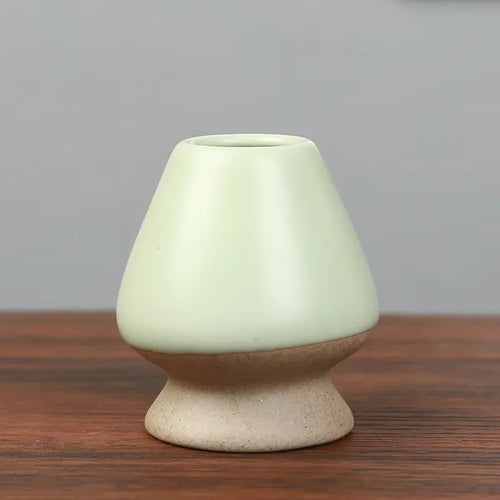 Japanese Ceramic Matcha Green Tea Chasen Holder Stand Bowl Bamboo