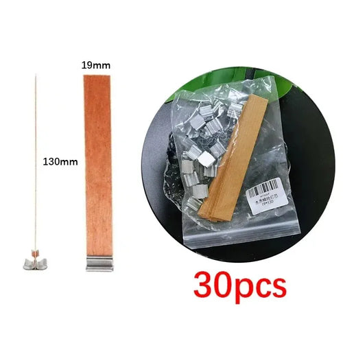 30pcs High Quality Wooden Candle Wick With Clip Base Craft Wicker