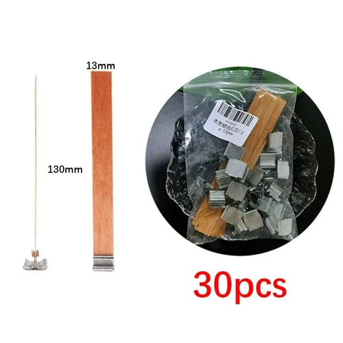 30pcs High Quality Wooden Candle Wick With Clip Base Craft Wicker