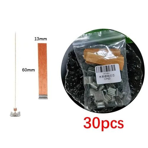 30pcs High Quality Wooden Candle Wick With Clip Base Craft Wicker