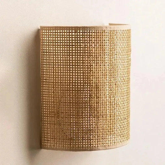 Rattan Wall Lamp Farmhouse Wall Mount Lighting Living Room Bedroom