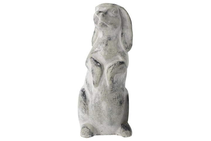 Cement Rabbit Statue, Natural Gray