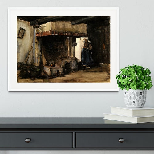 Woman by a Hearth by Van Gogh Framed Print