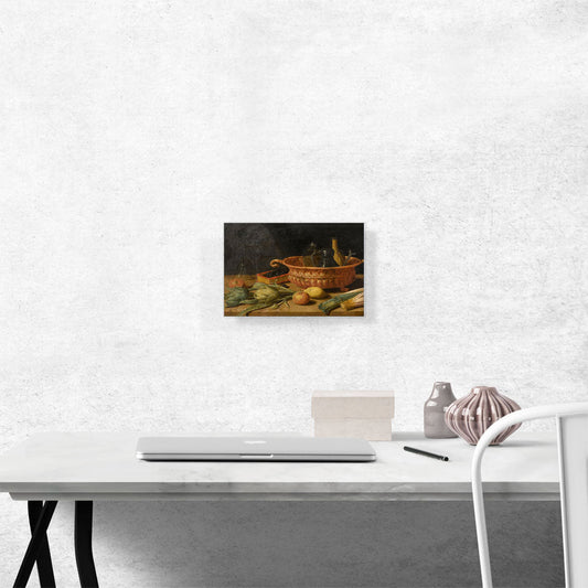 Still Life Of Fruit Vegetables A Copper Pot And Other Objects On a
