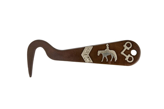 Antiqued Brown Steel Hoof Pick with Pleasure Horse & Bit Motif