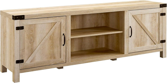 Georgetown Modern Farmhouse Double Barn Door TV Stand for Tvs up to 80