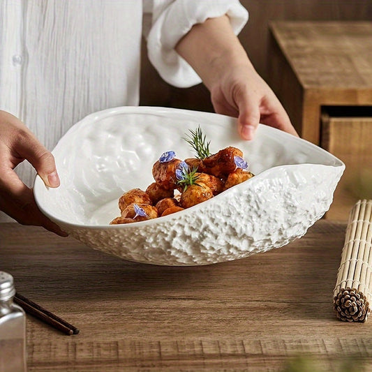 Elegant ShellShaped Ceramic Dish Ideal for Seafood