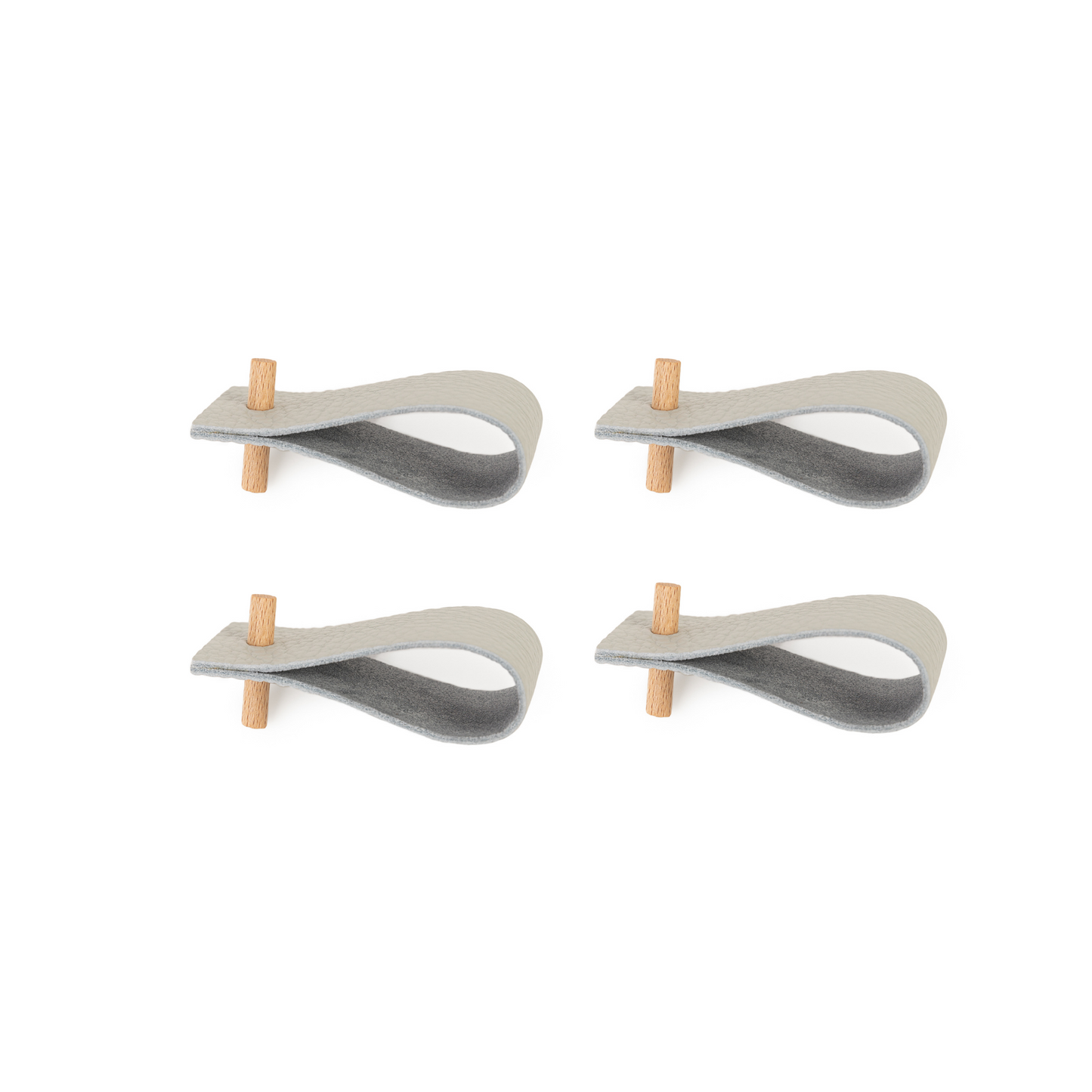 Leather napkin rings | set of 4 | gray-blue