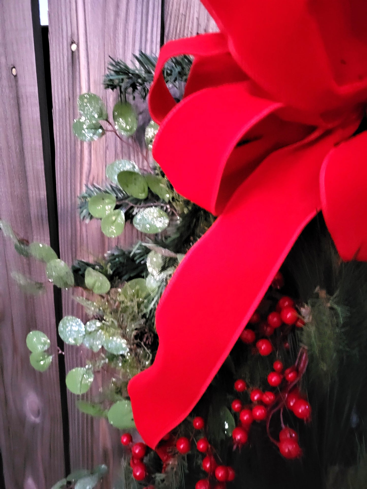 Large Faux Greenery/Eucalyptus/Pine/Pine Cone and Berry Swag