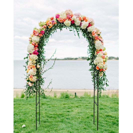 78"H x 45"W Metal Garden Arch Trellis; Adjustable Arbor Trellis for