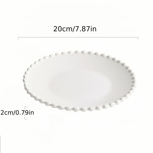 Elegant White Wave Ceramic Plate Luxe Minimalist Design