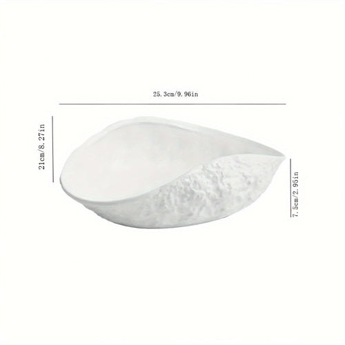 Elegant ShellShaped Ceramic Dish Ideal for Seafood