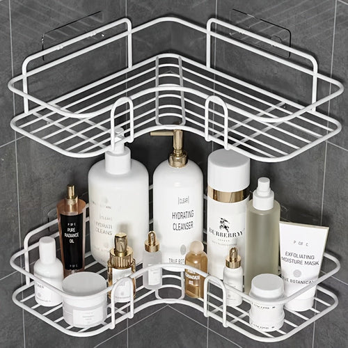 RustResistant Wrought Iron Shower Caddy NoDrill Organizer