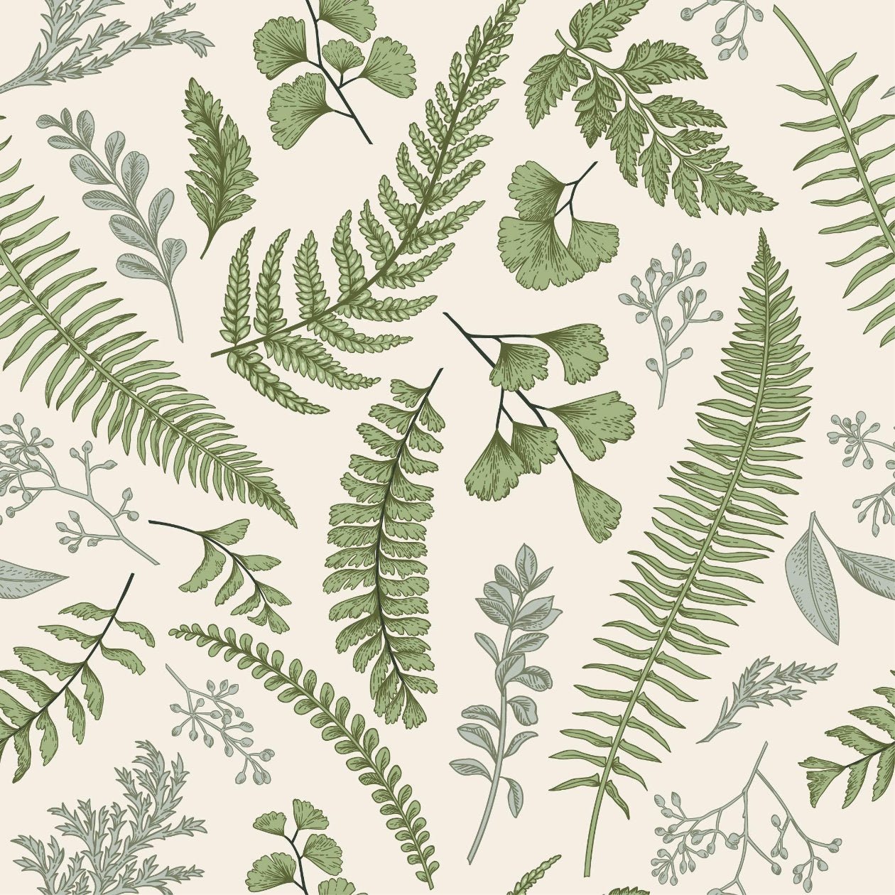 Sample- Fun fern leaves wallpaper