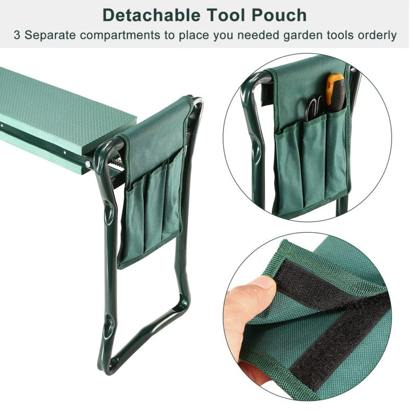 Foldable Garden Kneeler Seat With Kneeling Soft Cushion Pad Tools