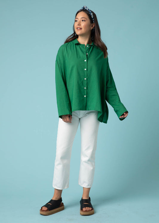 Relaxed Boyfriend Shirt - Kelly Green