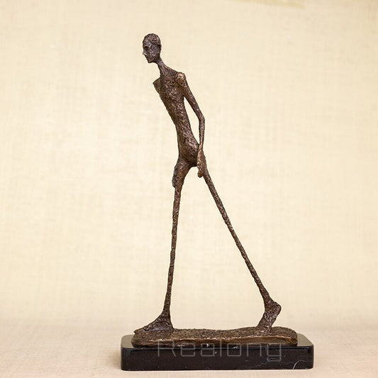 Bronze Walking Man Statue