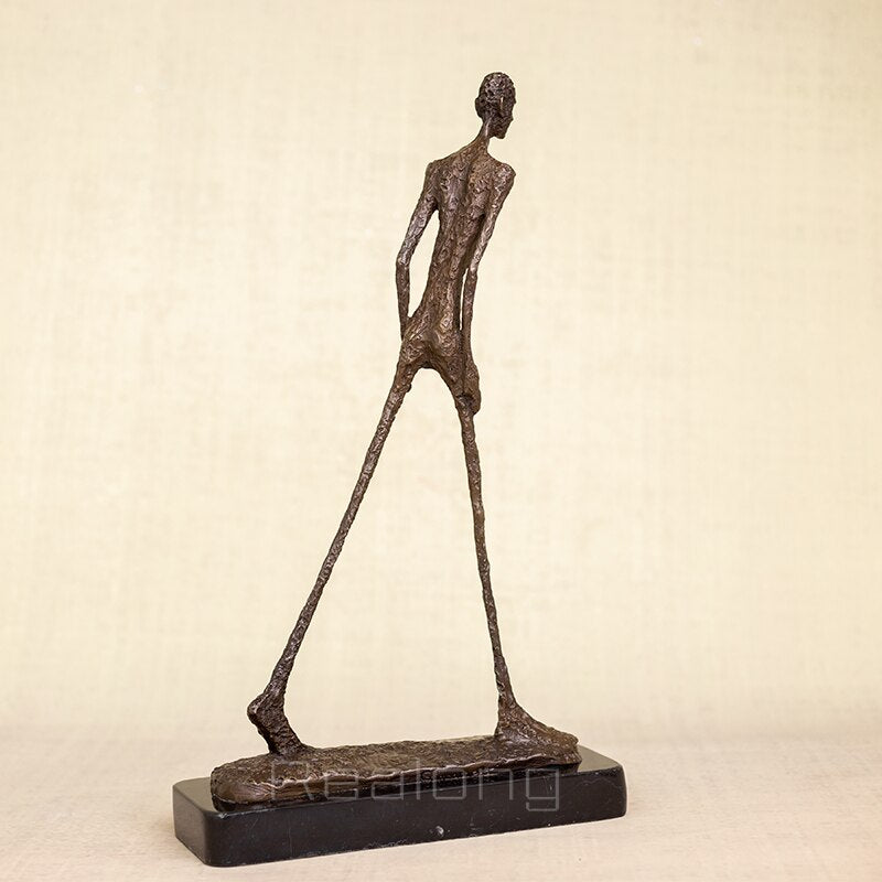 Bronze Walking Man Statue