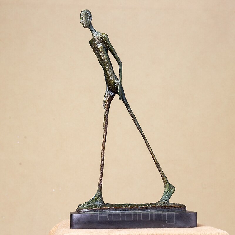 Bronze Walking Man Statue