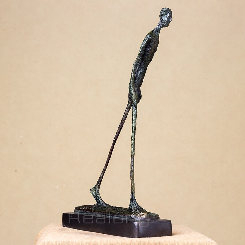 Bronze Walking Man Statue